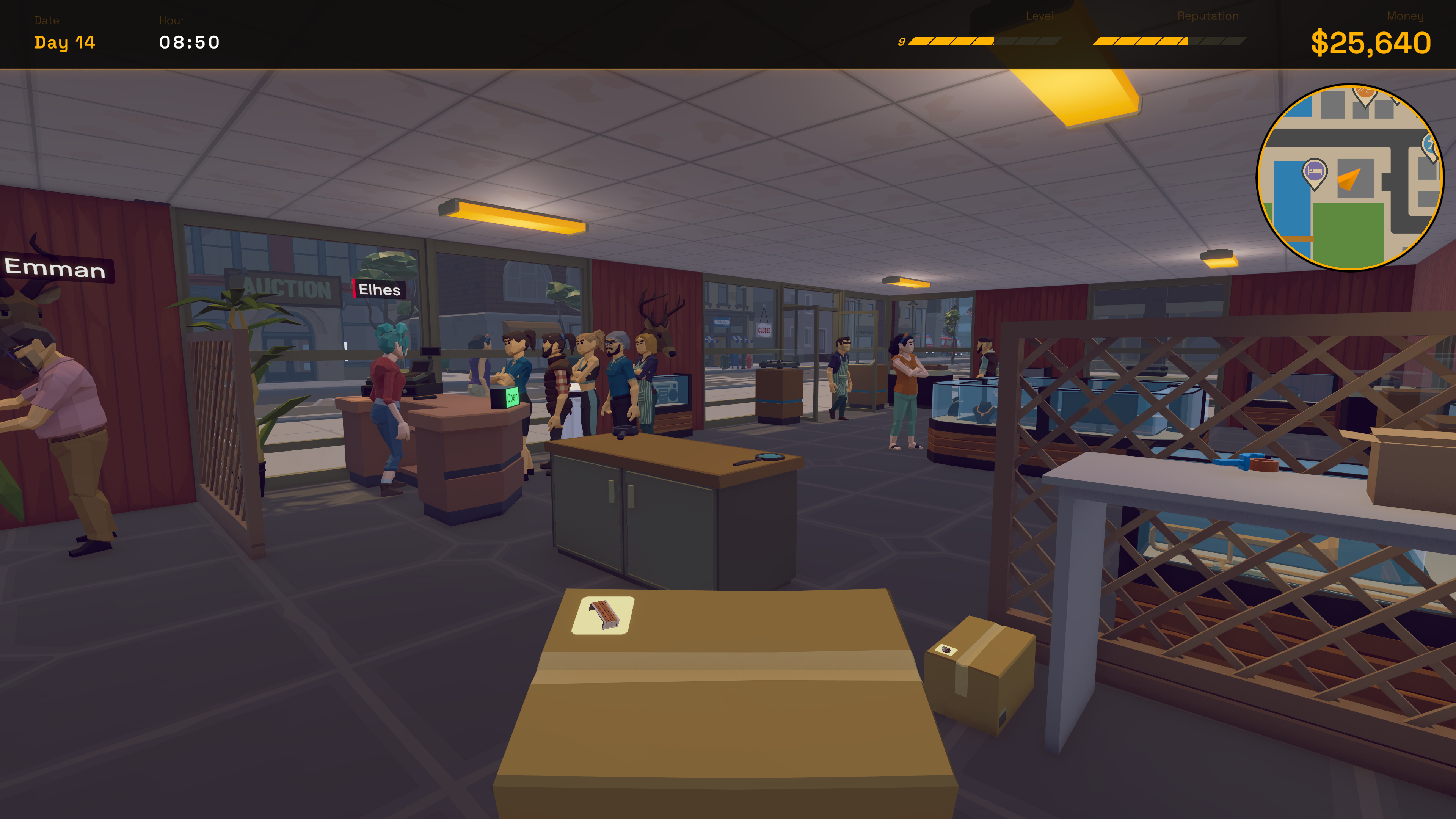 Negotiation screen inside the pawn shop